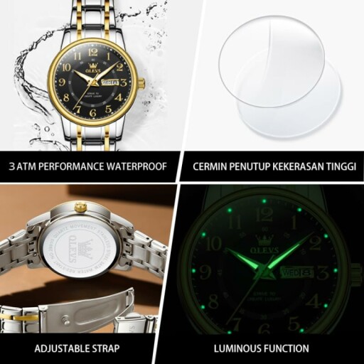 OLEVS Stainless Steel Women's Watch on a woman's wrist