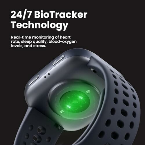 Smartwatch with 24/7 BioTracker technology for health monitoring.