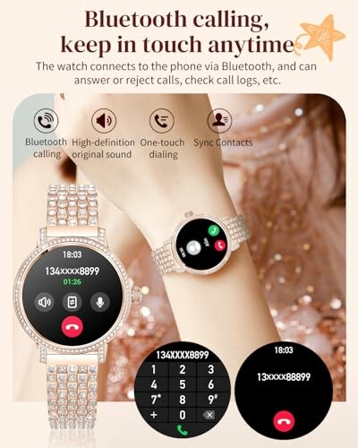 Smartwatch showcasing Bluetooth calling features with a stylish design.