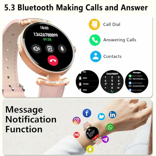 Smartwatch with Bluetooth calling and message notification features
