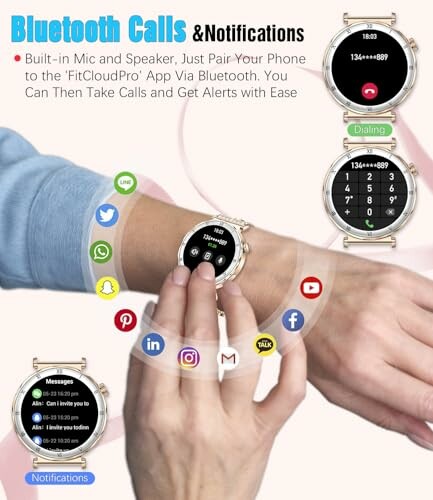 Smartwatch with Bluetooth calling and notifications feature.
