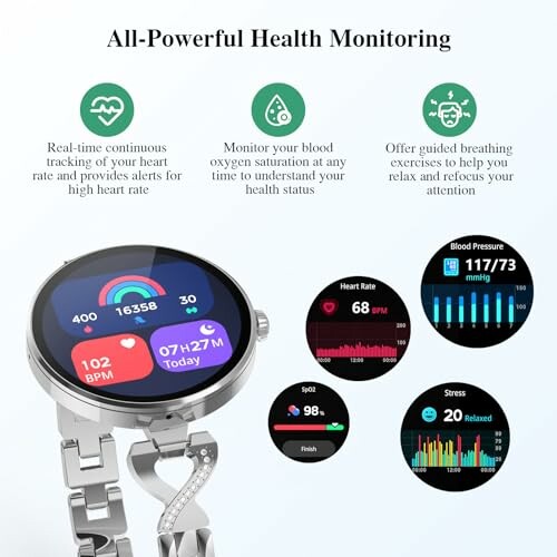 Smartwatch displaying health monitoring features.