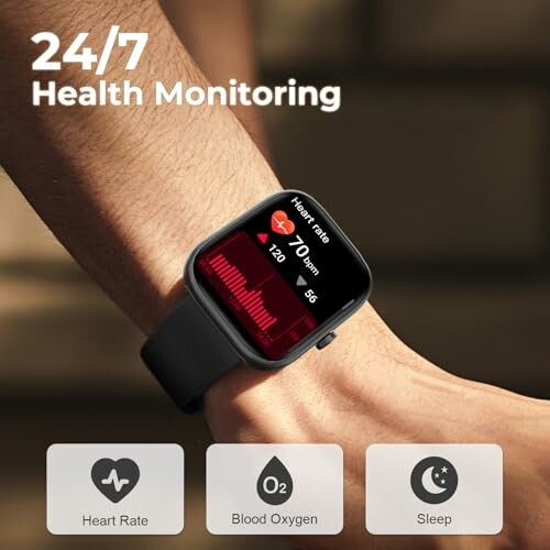 Smartwatch displaying health monitoring features.