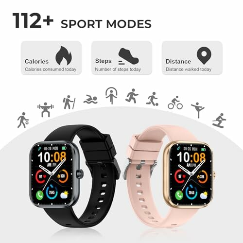 Smartwatches with multiple sport modes and health tracking features.