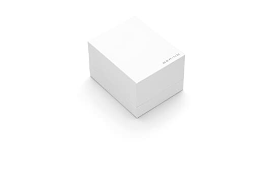 White minimalist box with branding on top